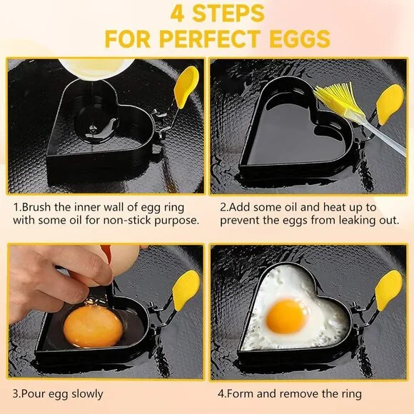 Egg Ring for Frying Eggs and English Muffin - Round Egg Shaper Mold with Anti-sc - Picture 5 of 7